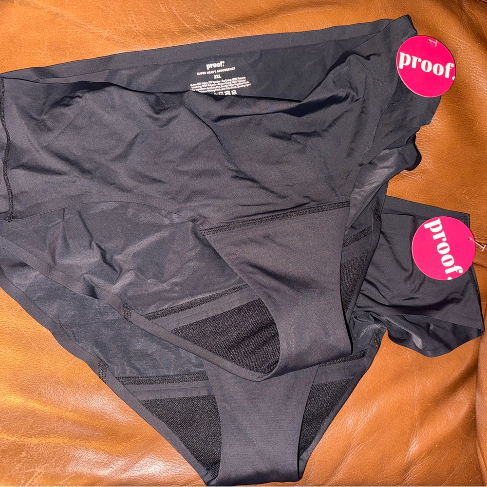 *Set of 2 Pairs* Proof Women's Black Panties
Super Heavy Absorbancy